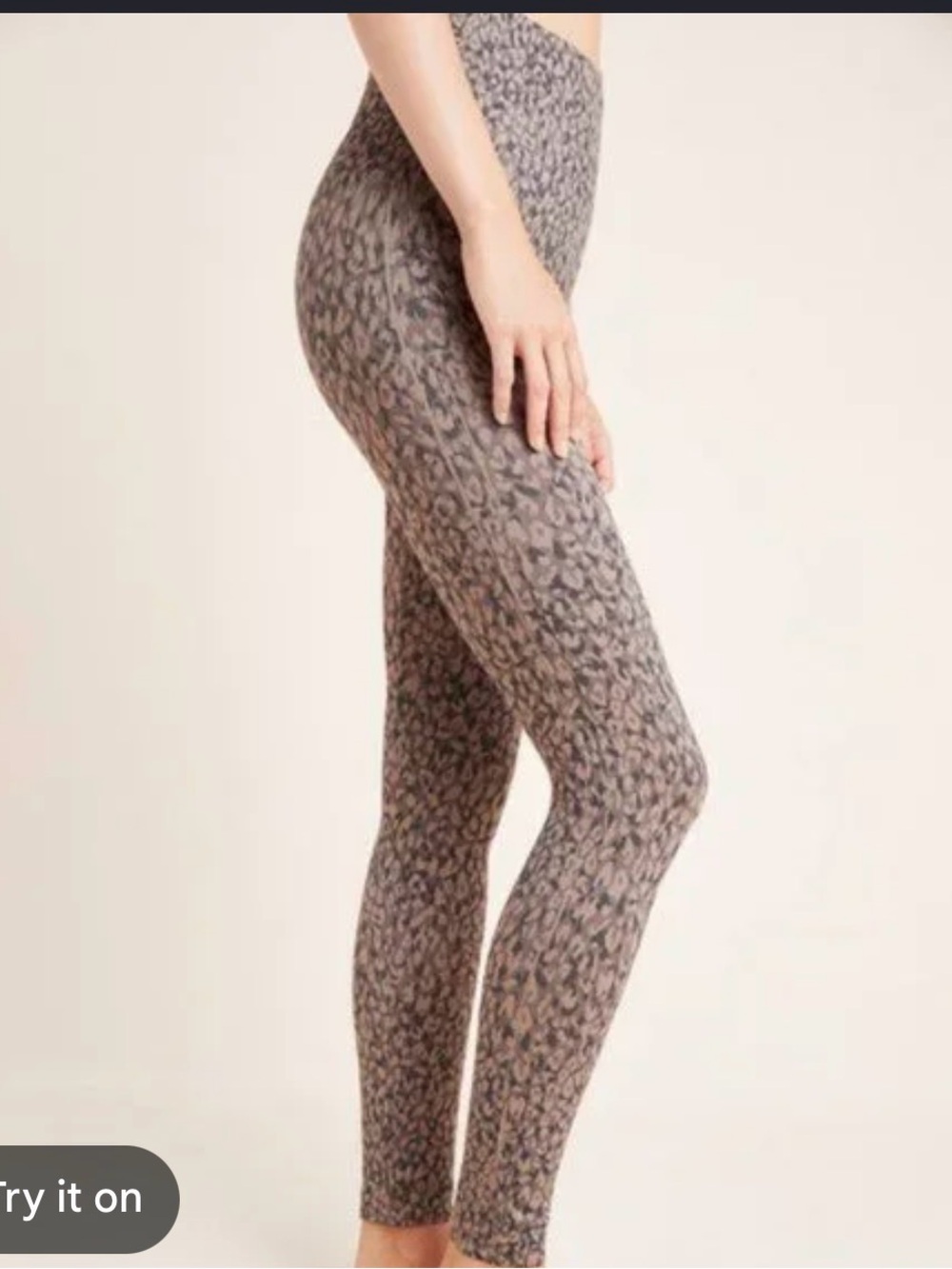 SPANX Leopard-Print High-Waist Leggings in Brown